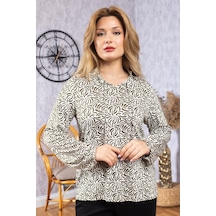 Mutlu City Yeni Model Yüksek Kalite Orta Yaş Anne Penye Bluz 6515 Haki