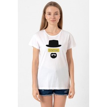 Breaking Bad Yellow Say My Name Head Beyaz Kadın Bisikletyaka Tshirt 001