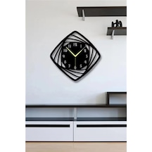 Geometrik Modern Ahsap Dekor Duvar Saat