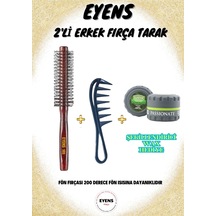 Eyens Erkek Fön Fırçası + Şekillendirici Wax Tarağı + 150 Ml Kavanoz Wax Hediye