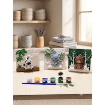 Ayı Zebra Kuala Taş Boyama 3 Lü Set