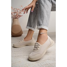 Nesilshoes Nesil Shoes Bsea 575 Bej Memory Foam Kadın Yürüyüş Ayakkabısı