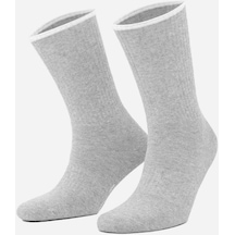 Aytuğ Kadın Pamuklu Kışlık Tekli Gri Havlu Soket Çorap - A-44084-g