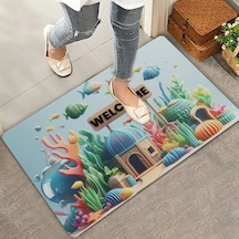 Valerine Life Akvaryum City Hoş Geldiniz Kapı Önü Paspası 45x70cm