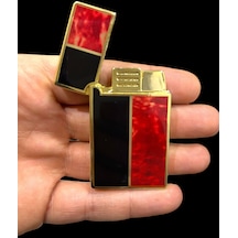 Kırmızı Siyah Desenli Gazlı Pürmüzlü Metal Çakmak 109481