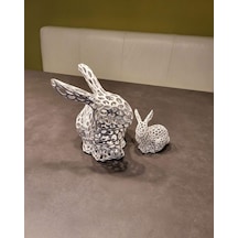 Voronoi Şeklinde Tavşan Dekoru 12 Cm