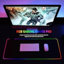 Rgb Işıklı Gaming Mouse Pad 80x30 Xxl - 13 Mod Led Oyuncu Mousepad, Kaymaz Su Geçirmez Büyük Oyun Altlığı, Usb Plug&play Klavye Mouse Pad