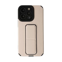 Newface Apple İphone 13 Pro Max Kılıf Mega Standlı Silikon - Gold Altın
