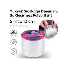 Buffer Yüksek Sıcaklık Dayanan Su Geçirmez Çatı Boru Duvar Çatlak Yapışkan Çamur Bant Folyo 5 Mt X 10 Cm