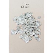 Oya Abiye Bileklik Kolye Pleksi Metalik Plastik Pul Gümüş Renk 8 Gram 130 Adet - Bnc507