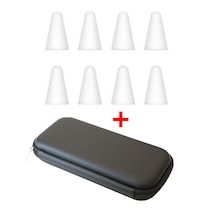 Microcase 2in1 Set Stylus Pen Kılıfı + Apple Pencil Uyumlu 8in1 Kalem Ucu Koruyucu Beyaz Al5403 Beyaz