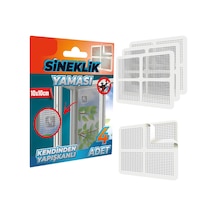 Sineklik Yama Tamir Bandı, Kendinden Yapışkanlı, 4 Lü Paket, Sineklik Yaması, 10x10 Cm Plastik