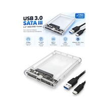 Type-c 2.5" Hdd Ssd Harici Disk Kutusu Şeffaf Usb 3.0 Sata Iıı 5gbps Uasp Destekli Windows Mac Linux Uyumlu