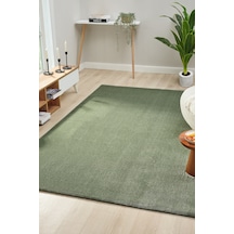 Mariesse Home Puffy Düz Renk Peluş Kalın Dokuma Kesme Yolluk Makina Dokuma Halısı 4500-yeşil