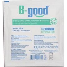 B-Good Steril Emici Spanç Kompres 10Cm*10Cm 2li