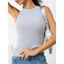 Lilia Abbasova Grundlegende Nervürlü Atlet Üst 436505531 Gri