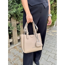 Just Polo Kadın Yeni Sezon 3 Bölmeli Yumuşak Deri Lüks Ve Şık Dokunuş El & Omuz Çantası Shoulder Bag Bej