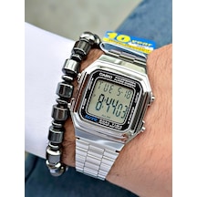 Casio Kare Dijital   Klasik Erkek Kol Saati + Bileklik Hediyeli Nda89
