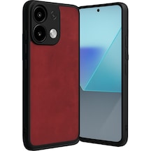 Xiaomi Redmi Note 13 Pro 5g Uyumlu Kılıf Aras Deri Kapak - Kırmızı