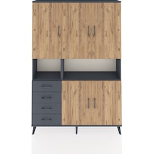 Arges Dolap 7 Raflı 4 Çekmeceli 5 Kapaklı 132x30x195 Antrasit... Antrasit
