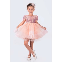 Kısa Kol Balerin Elbise Tütü Etek Pul Payetli SOMON Kısa Kol Balerin Elbise Tütü Etek Pul Payetli SOMON