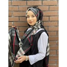 Burberry Şal Siyah Kırmızı Siyah