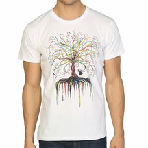 Bant Giyim - Wish Tree Beyaz Erkek T-Shirt Tişört