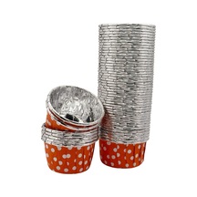 Turuncu Silver Puantiyeli Muffin Kek Kapsülü 50li - V Kağıt Turuncu Diğer