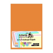Turuncu Renkli A-4 Fotokopi Kağıdı 25 li 1 Paket Artlantis Fotokopi Renkli A4 Kağıdı