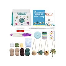 4 Adet / Set Asılı Sepetler Tığ İşi Başlangıç Kiti Adım Adım Video Eğitimleri İle Yeni Başlayanlar İçin