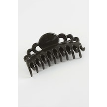 Çiçek Oval Mandal Toka 8 Cm Siyah