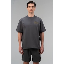 Everlast Authentic Boxing 2.0 Erkek Oversize Tişört Tm0158-415 %100 Pamuk Füme