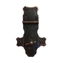 Dekoratif Anahtarlı Sandık Askısı - 40x65mm, Oksit, 1 Adet Çok Renkli