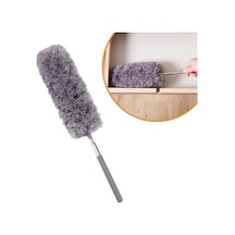 140 Cm Teleskopik Uzatılabilir Mikrofiber Yumuşak Başlıklı Gri Toz Alma Fırçası Toz Püskülü