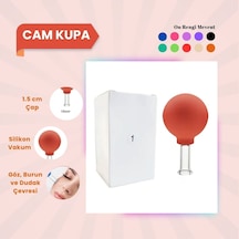 Silikon Vakumlu Cam Yüz Masaj Kupası No:1 Turuncu Çok Renkli