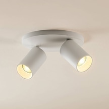 Rsylight Metal Modern Spor 2 Li Beyaz Mafsallı Led Spot Avize Günışığı Ampullü