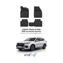 Otocraft Chery Tiggo 8 Pro 2025+ Araca Özel 4d Karbon Oto Paspas Havuzlu Tam Set