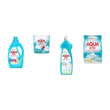 Aquabor Doğal Mineralli Sıvı Renkliler + Tablet + Elde Bulaşık + 4 Kg Beyaz 4 Lü Set