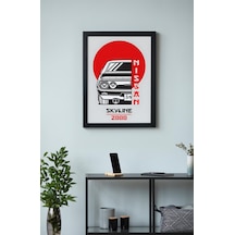 Nissan Skyline 2000 Gt-r Ahşap Çerçeveli Poster Tablo Hakosuka Klasik