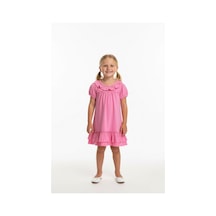 Fırfırlı Kız Çocuk Elbise-90686 Pembe