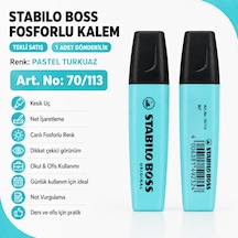 Boss Fosforlu Kalem 1 Adet Metin İşaretleme Kalemi Pastel Turkuaz