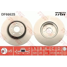 Volvo V50 D2 Fren Diski On 2011-2012 Trw Df6662s 2adettir