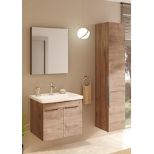 Base 300 A44142 Diş Fırçalığı, Krom Açık Ahşap
