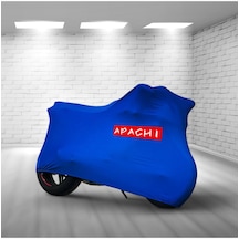 Apachi Xrs Mavi Kumaş Motosiklet Brandası Logo Baskılı Penye Kumaş Motosiklet Branda