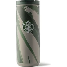 Starbucks Klasik Seri Termos - Gri-Yeşil Renkli 473 ML Yeşil