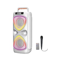 Bluetooh Hoparlör Kablolu Mikrofonlu Kumandali Radyolu Led Işıklı Parti Speaker D78