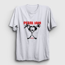 Presmono Unisex Alive Pearl Jam T-shirt Beyaz