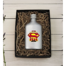 Bk Gift Kişiye Özel İsimli Baba Temalı Gümüş Tasarım Cam Şişe Kolonya 200 ML 4