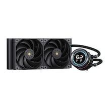 Freezer W246 Pro 240mm Radyatör, 300w Tdp, Sıcaklık Göstergeli Lcd Ekran + Argb Pompa, 2x12cm Pwm 2500 Rpm Siyah Fanlı, Intel Lga1851-lga1700-lga1200 Socket, Amd Am4-am5 Socket, Sıvı Soğutma