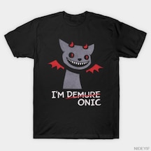 Flood Of Style I'm Demure Onıc Spooky Cute Cat Grafikli Tişört Erkekler Kadınlar İçin %100 Pamuklu Tişört Çok Renkli